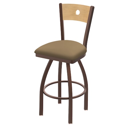 Holland Bar Stool Co 25" Swivel Counter Stool, Bronze Finish, Nat Back, Canter Sand Seat 83025BZNatMplB013